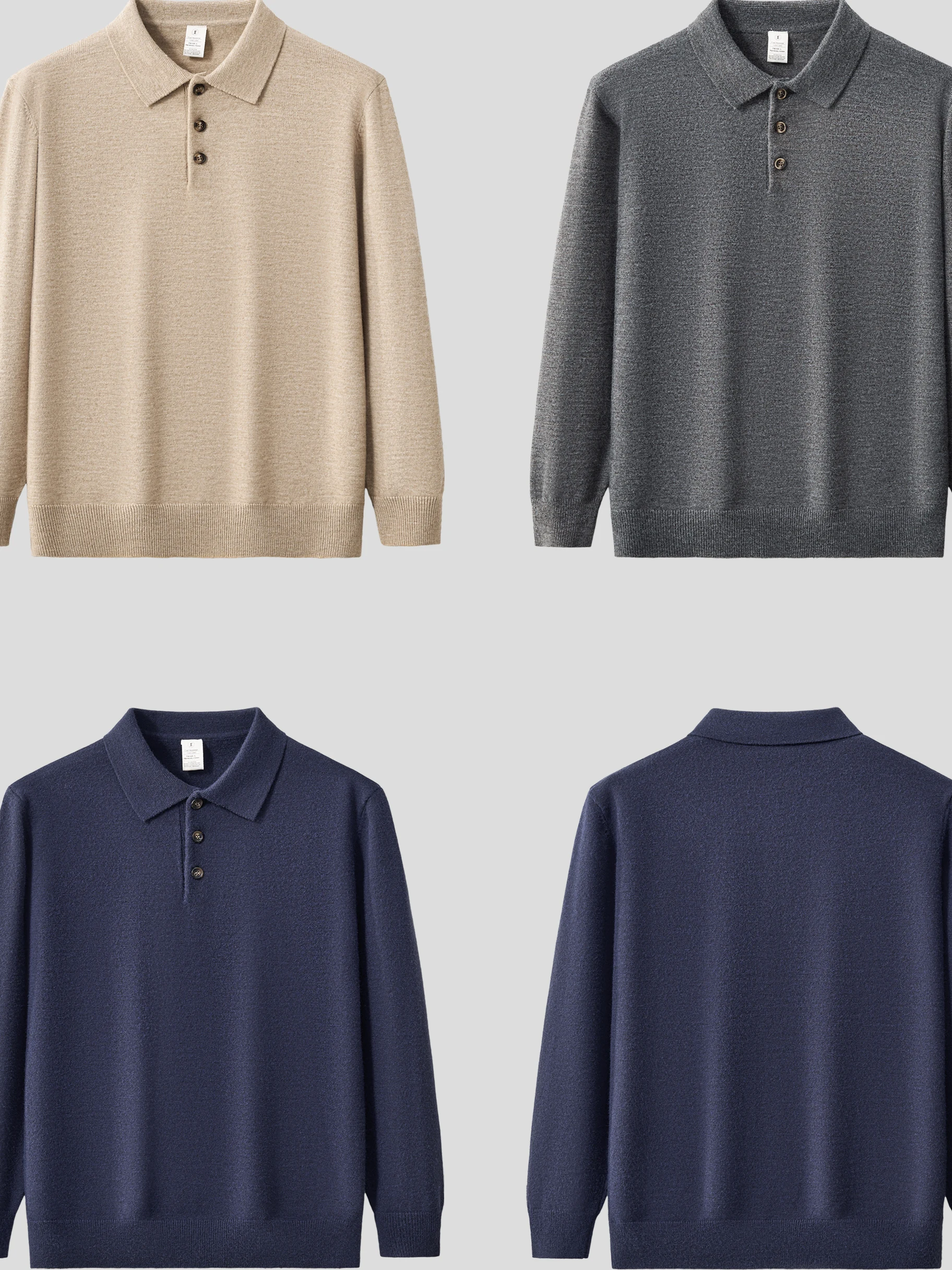 

Мягкий и нежный для кожи! Высокое качество! Мужской однотонный простой универсальный вязаный свитер с отложным воротником для осени и зимы