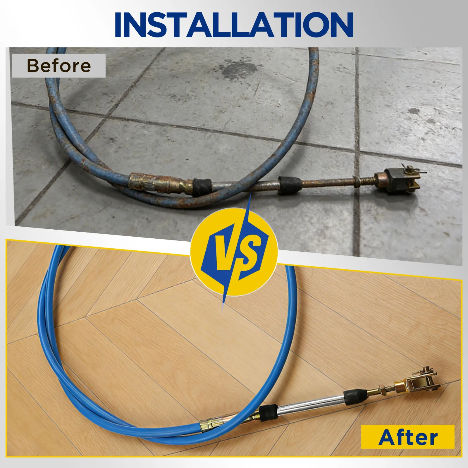 63inch Throttle Cable Push Pull Wire Harness AT105279 for John Deere 350 350B 350C 350D 450 450B 450C 450E 455D 455E 550 550A