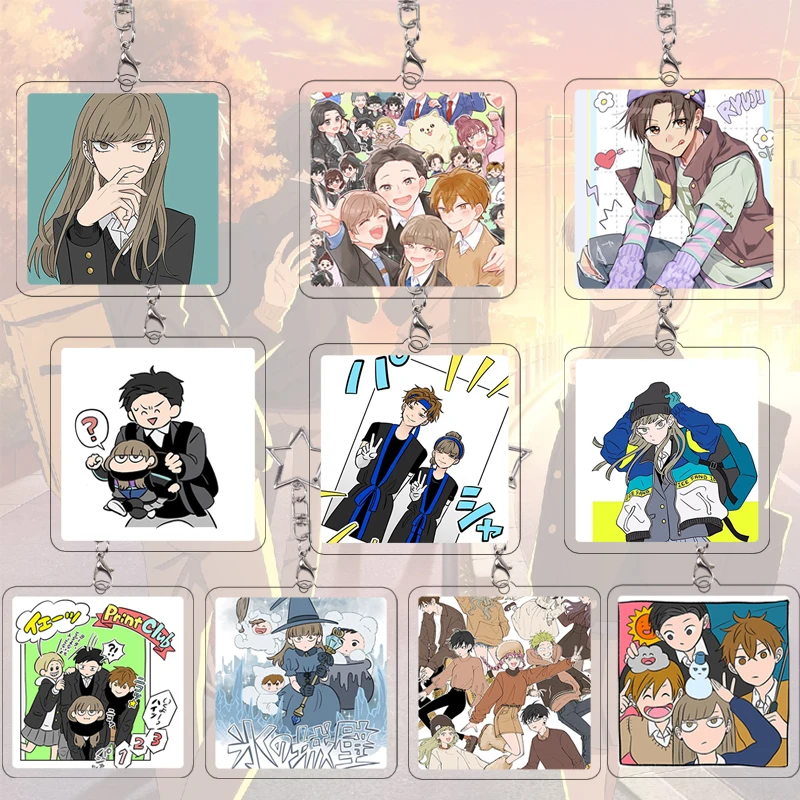 

The Ice Wall Anime Keychain Set 10 Unique Kawaii Designs Acrylic Pendants Backpacks Cartoon Characters Decor Bag Charms Gift