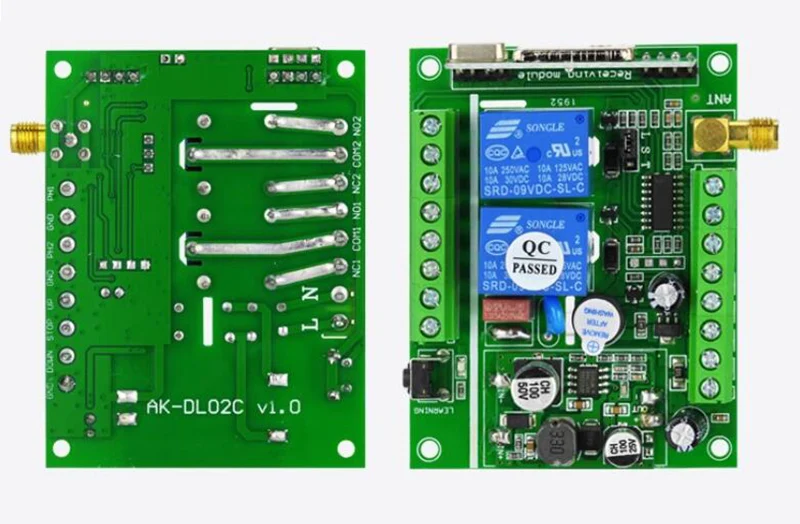 433MHZ Ndustrial DC12V24V 36V 2CH RF bezprzewodowy pilot zdalnego sterowania odbiornik radiowy z pilotem na duże odległości 20-2000M