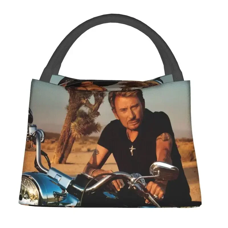 Motorcycle Hallyday Insulated Lunch Bag Waterproof French Rock Singer Cooler Thermal Bento Box Beach Camping Travel