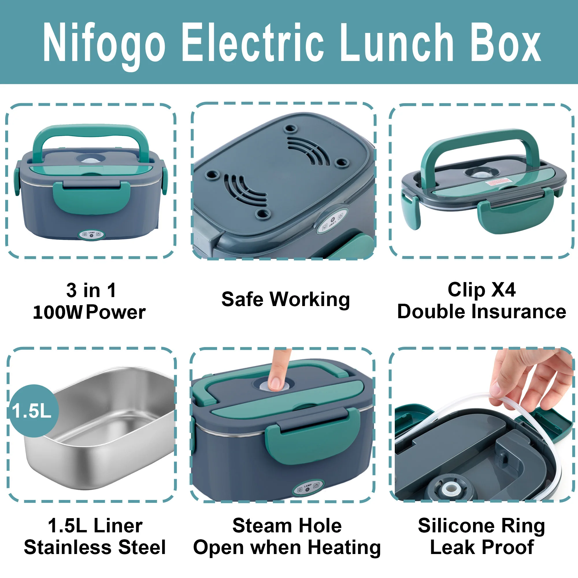 100W Electric Heating Lunch Bo - огляд і ціна Portable Food Warmer