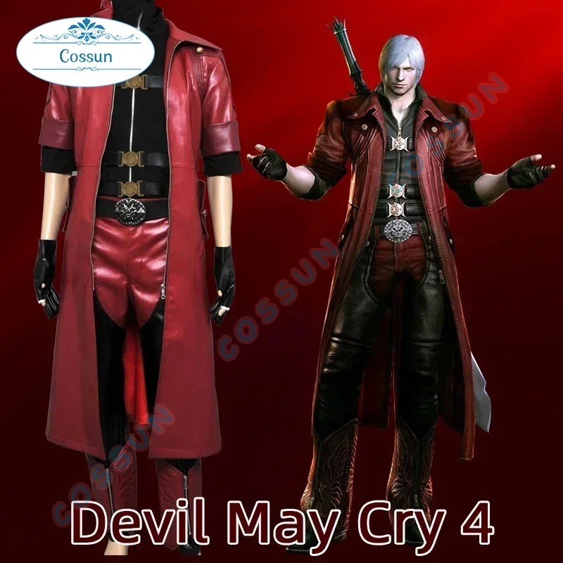 

Devil May Cry 4, мужская одежда Dante Show, повседневная кожаная одежда, костюм для косплея, костюм для игры в стиле аниме, вечерние униформа, игра на Хэллоуин