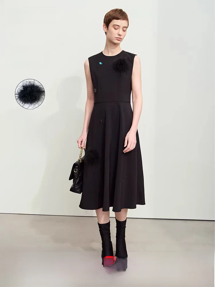 

Весенняя женская блузка с круглым вырезом, отстегивающимися перьями, пуговицами и стразами, с эффектом утяжки на талии, черная, для повседневной носки