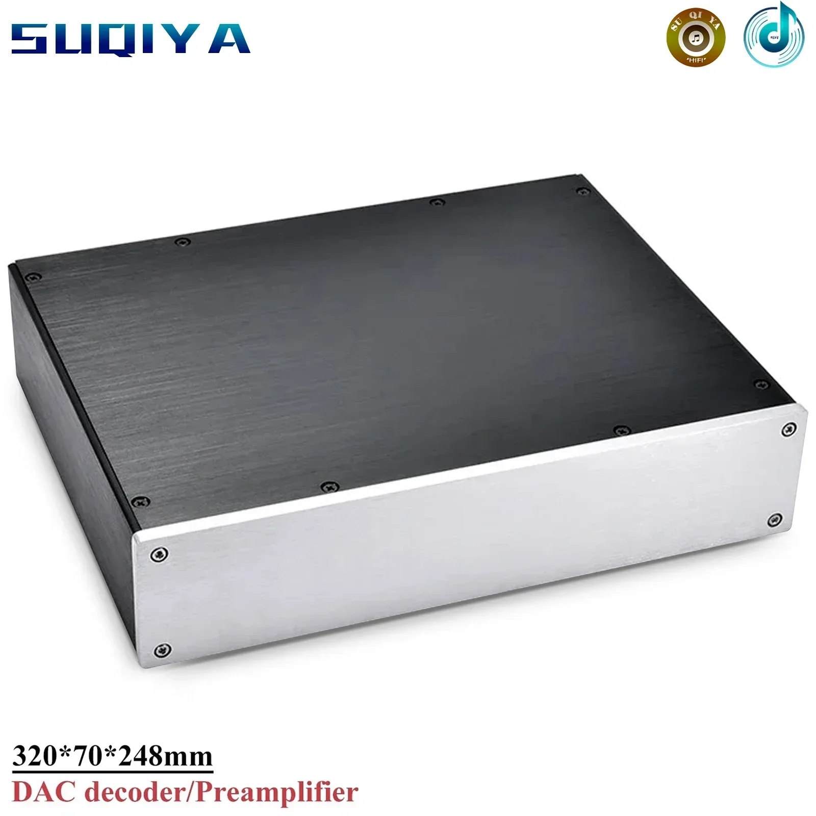 320*70*248 ミリメートル全アルミヘッドフォンアンプシャーシケースプリアンプ DAC デコーダエンクロージャ Diy オーディオシェル