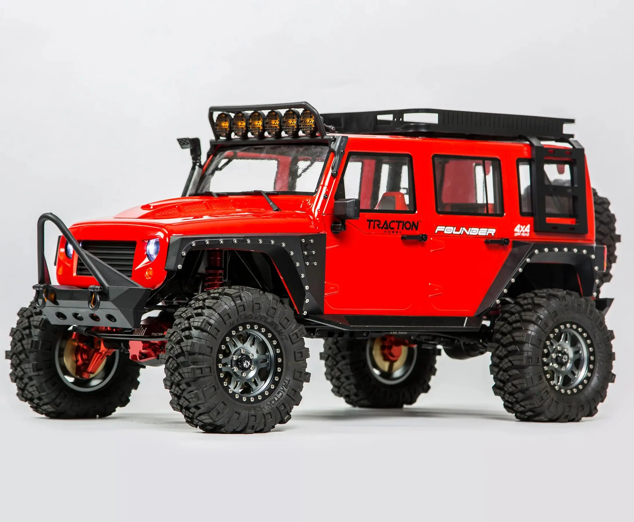 1:8 FOUNDER Pro Red, IFS RC Crawler, Independent Suspensions, Metal Swing Arms,	Front Axle RC, Traction Hobby KM4