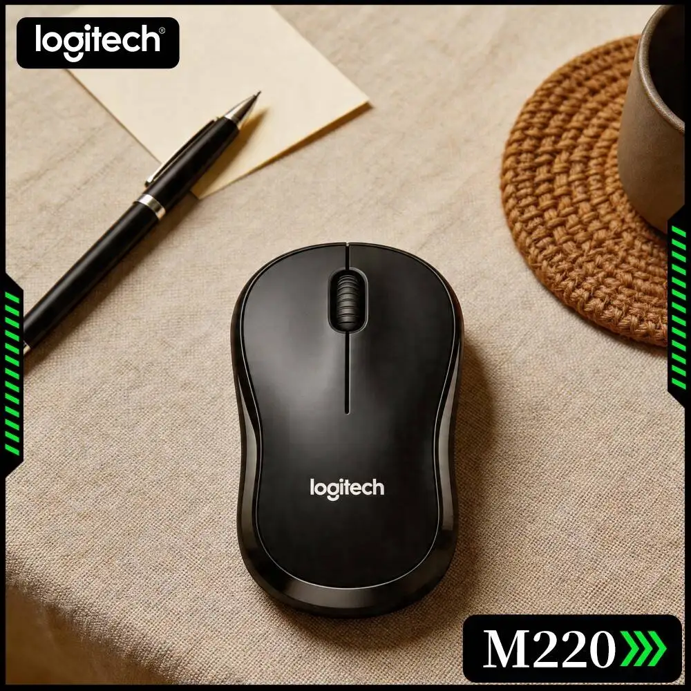 Logitech M220 Silent‑Click Mouse Comfort Palm Contour Shape Stable 2.4G Signal For Office Study Desktop Laptop Mac Windows PC