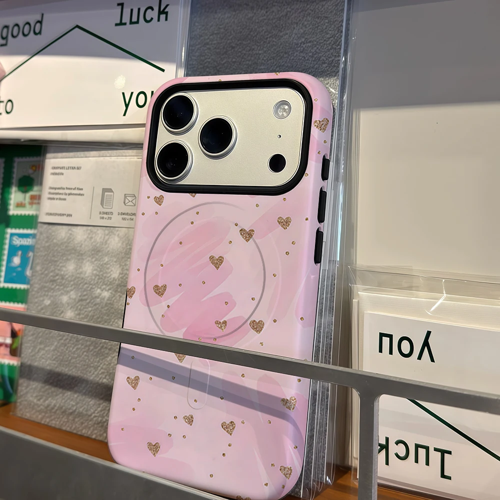 Pink Glitter Dot For iPhone18 Must-Haves Case Double-Layer Back Cover for pro Max plus Compatible with iPhone 17 16 15 14 13 12 - view 6