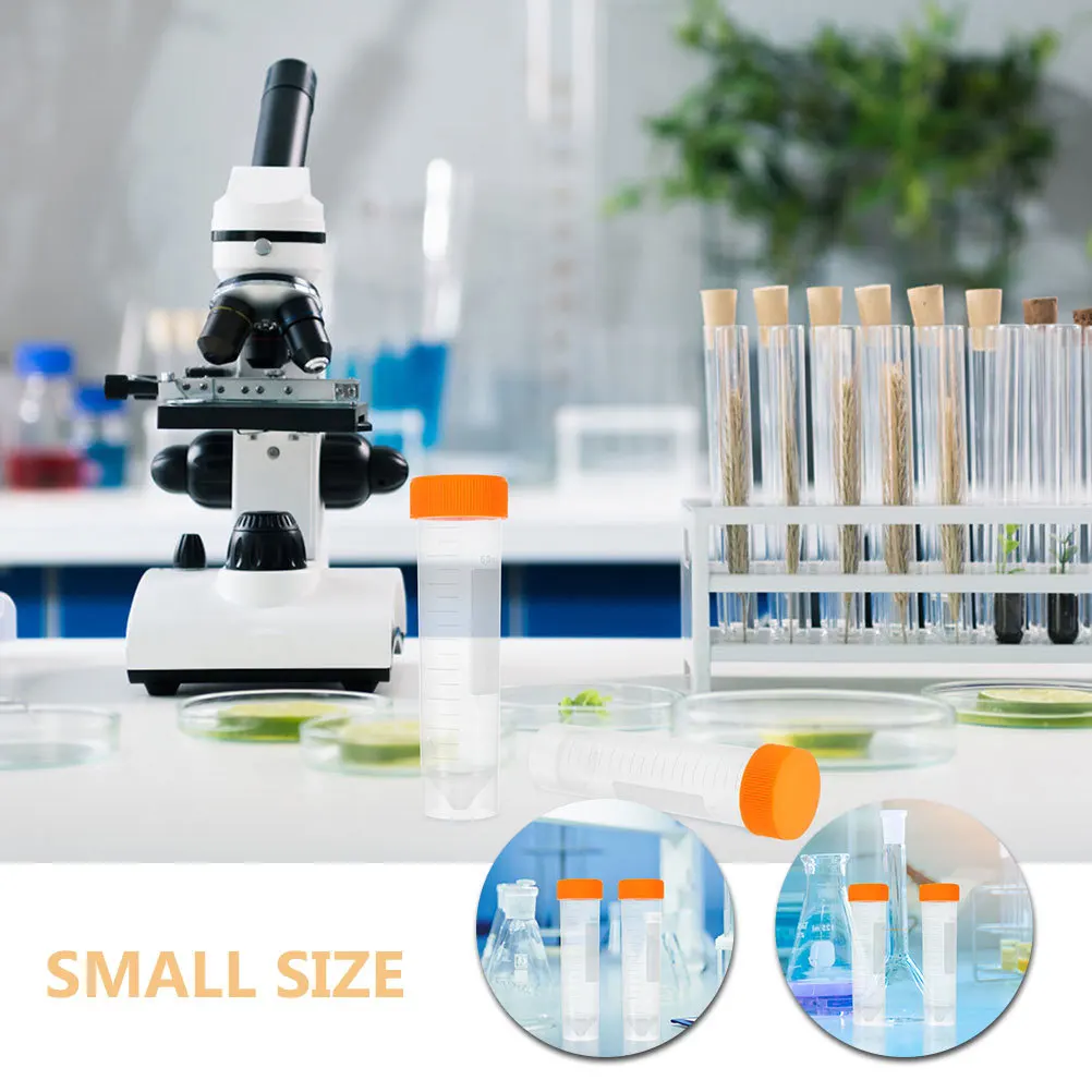 

10Pcs 50ml Centrifuge Tubes Polypropylene Material Tight Seal Scientific Experiments Storage 50 Ml Bottles with Caps