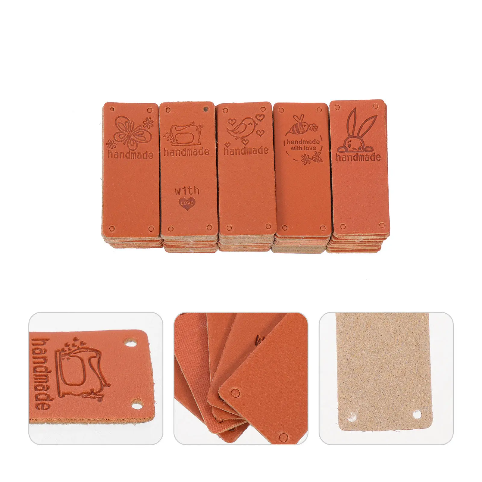 

100Pcs Premium Embossed Labels DIY Sewing Tags for Custom Clothes Jeans Bags Hats Sweaters Coats Handmade Accessories