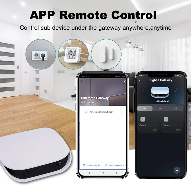 Tuya Zigbee 3.0 Gateway Hub Smart Home Bridge Wireless Smart Life APP Remote Control Automation Device Works with Alexa Google
