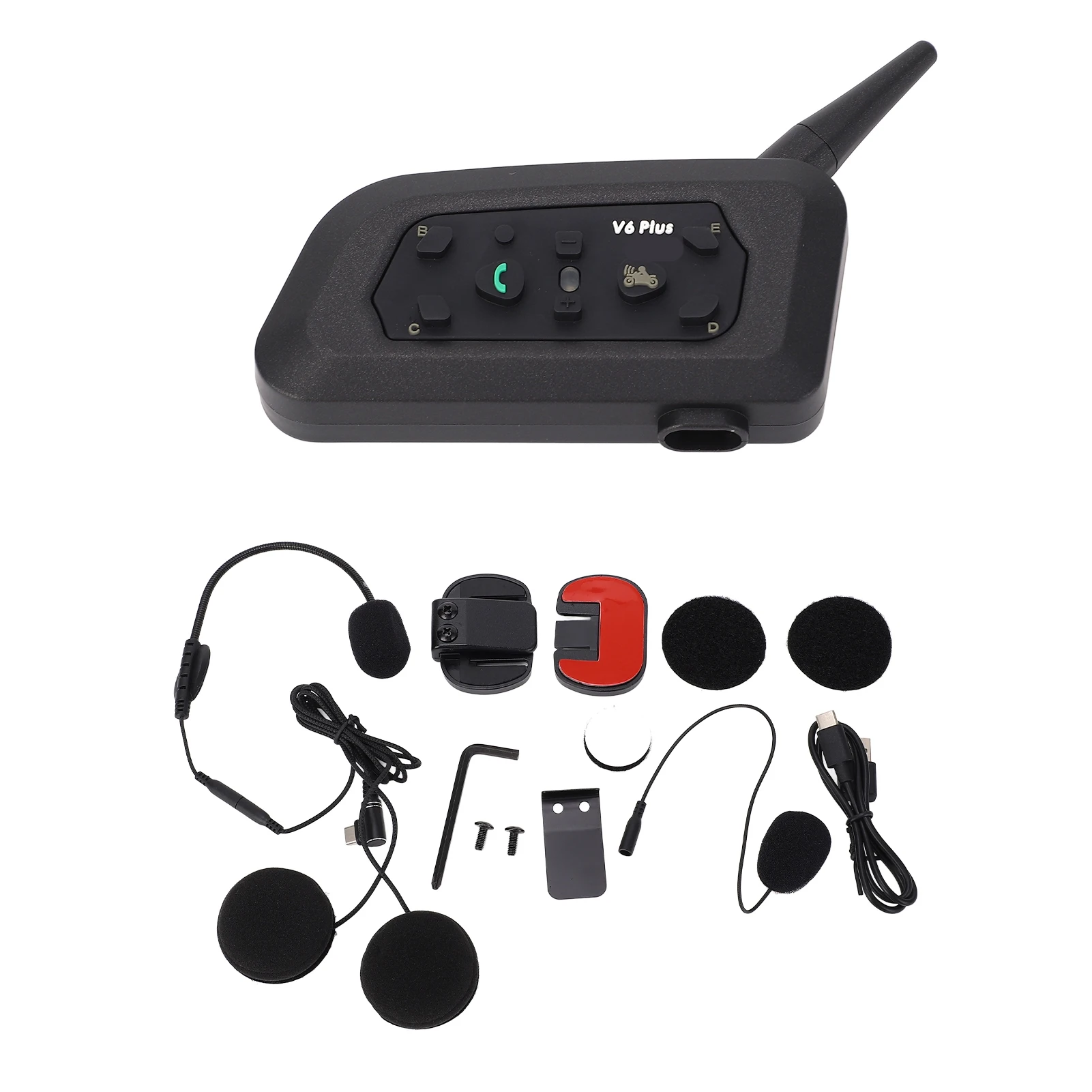 

Motorcycle Bluetooth Intercom Intercom V6Plus‑1200 Motorcycle Helmet Wireless Bluetooth Intercom Hands Headphone for 6 People