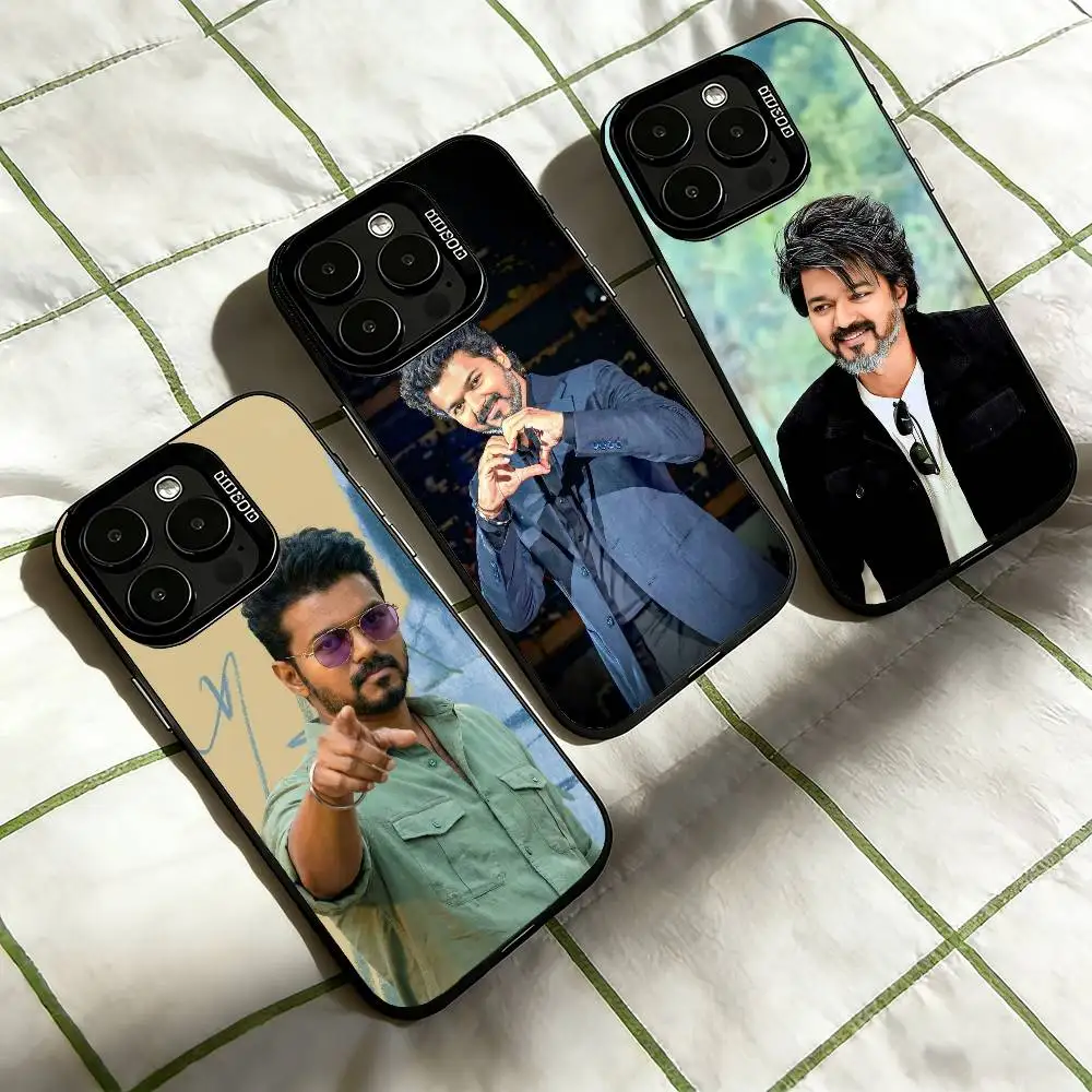 

S-Singer Thalapathy Vijay Phone Case For iPhone 17,16,15,14,13,12,11 Plus,Pro Max,XS,Colorful Silver Black Cover
