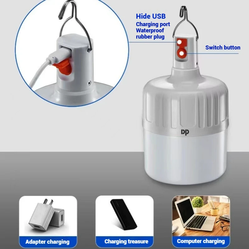 Protable Camping Lantern High Power Outdoor Light lamp USB Rechargeable LED Emergency Lights As Camping Equipment Bulb