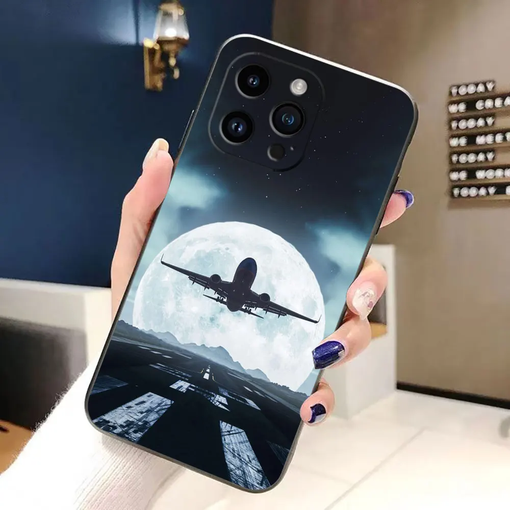 World Travel Airplan Plane Cover Phone Case For iphone Apple 16E 16 15 14 13 12 11 Pro XS Max X SE 8 7 Plus Silicone Case Funda view 5