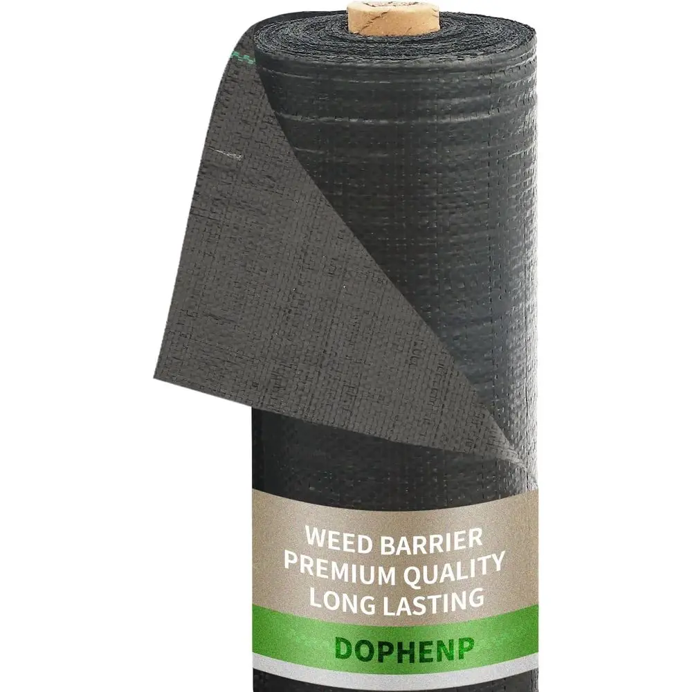 100t 3.2OZ Heavy-Duty Woven Weed Control Fabric, Permeable for Gardens, Geotextile Underlayment for Driveways