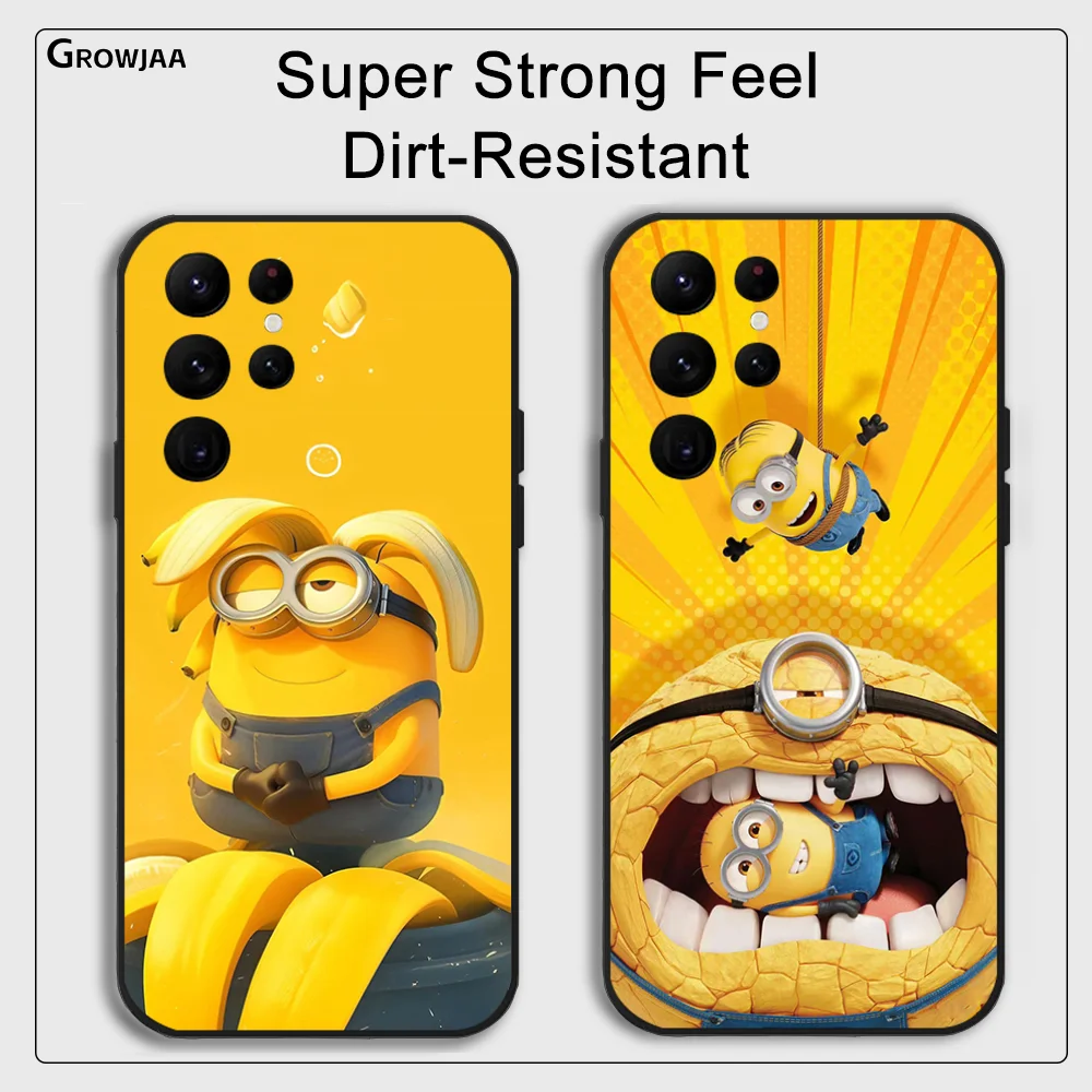 Cartoon M-Minions Big Eyes Cute Phone Case for Samsung Galaxy S24 Ultra S22 S23 Ultra S21 S20 5G Protective Silicone TPU Funda