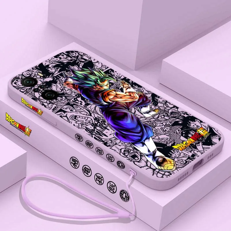 D-Dragon Ball Son Goku Cool Cover For Xiaomi Redmi Note 14 13 12 11 10 9 8 Pro Plus 4G 5G Liquid Left Rope Phone case