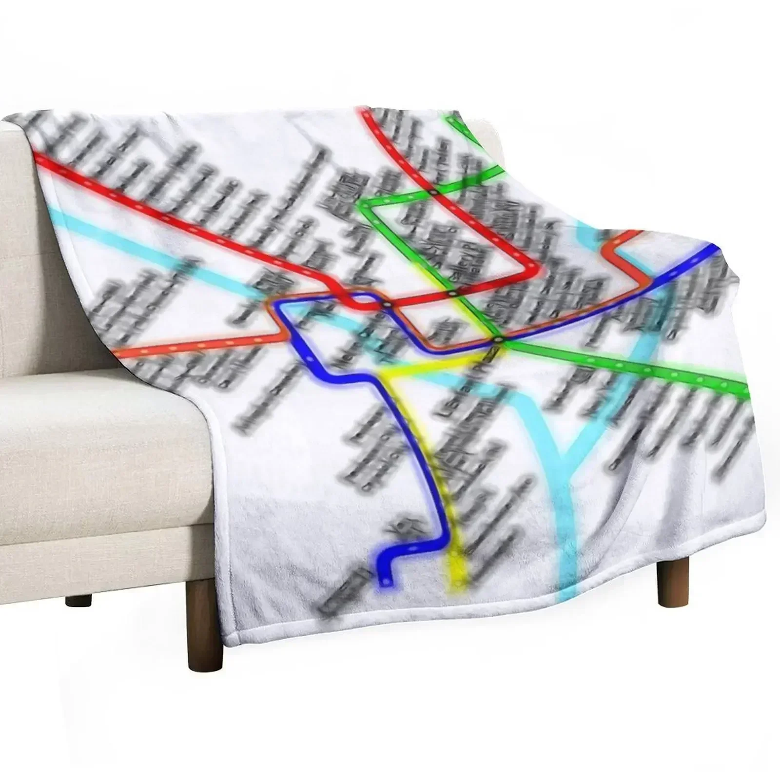 Washington DC Metro Map Throw Blanket Large decorative Blankets