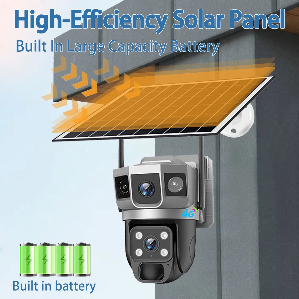 12MP Dual Lens Solar 4G WiFi Camera Wireless Battery Low Powered IP Camara PIR Motion Detect CCTV Video Surveillence V380 image 5