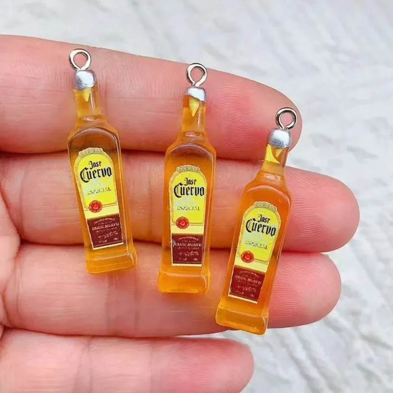 1:12 Miniature 10pcs Water Bottle Resin Charms For Earring DIY Jewelry Making