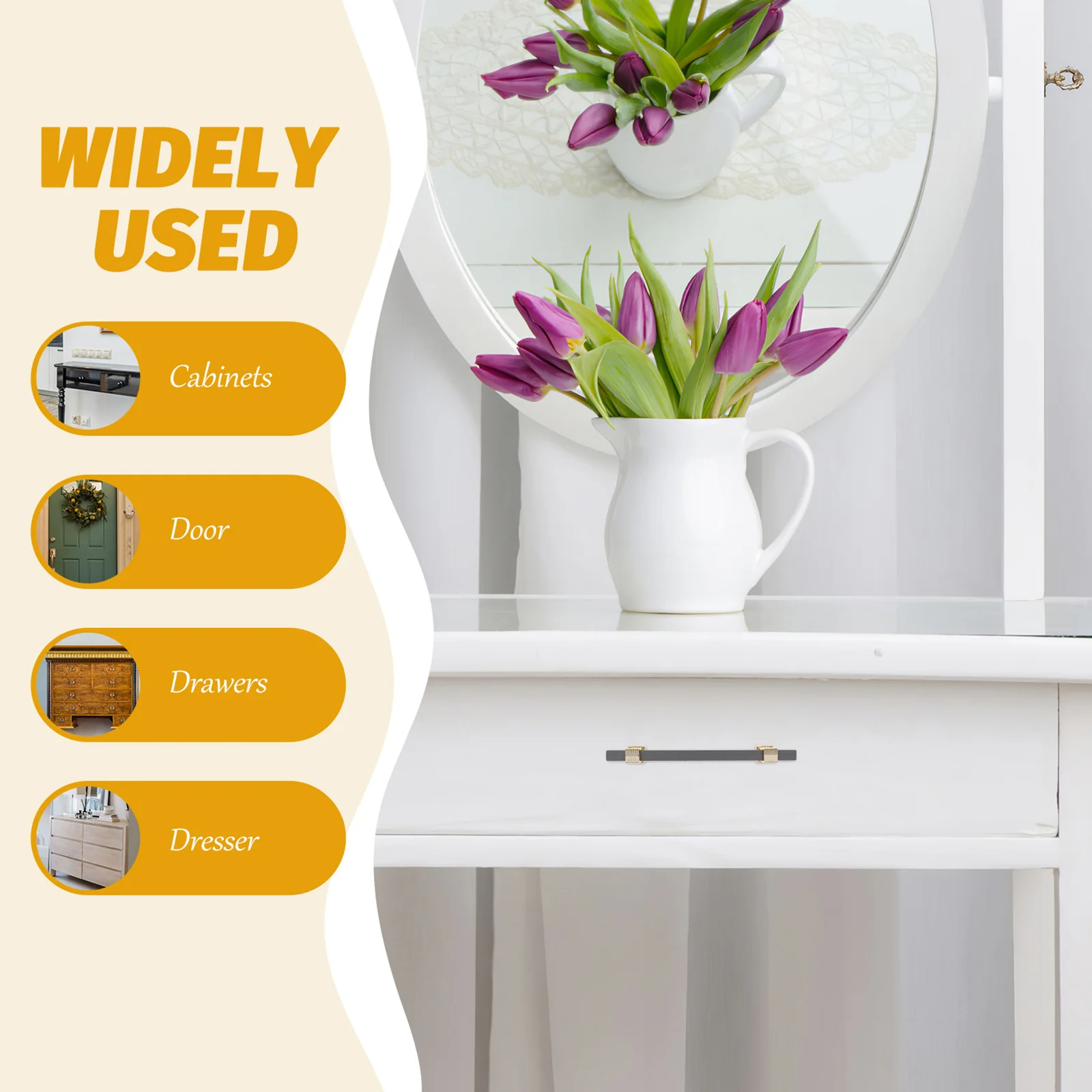 Manija de muebles, manija de puerta de gabinete de aleación de aluminio, tiradores de cajón de Metal duraderos para armario, vestidor, herrajes para armario de cocina