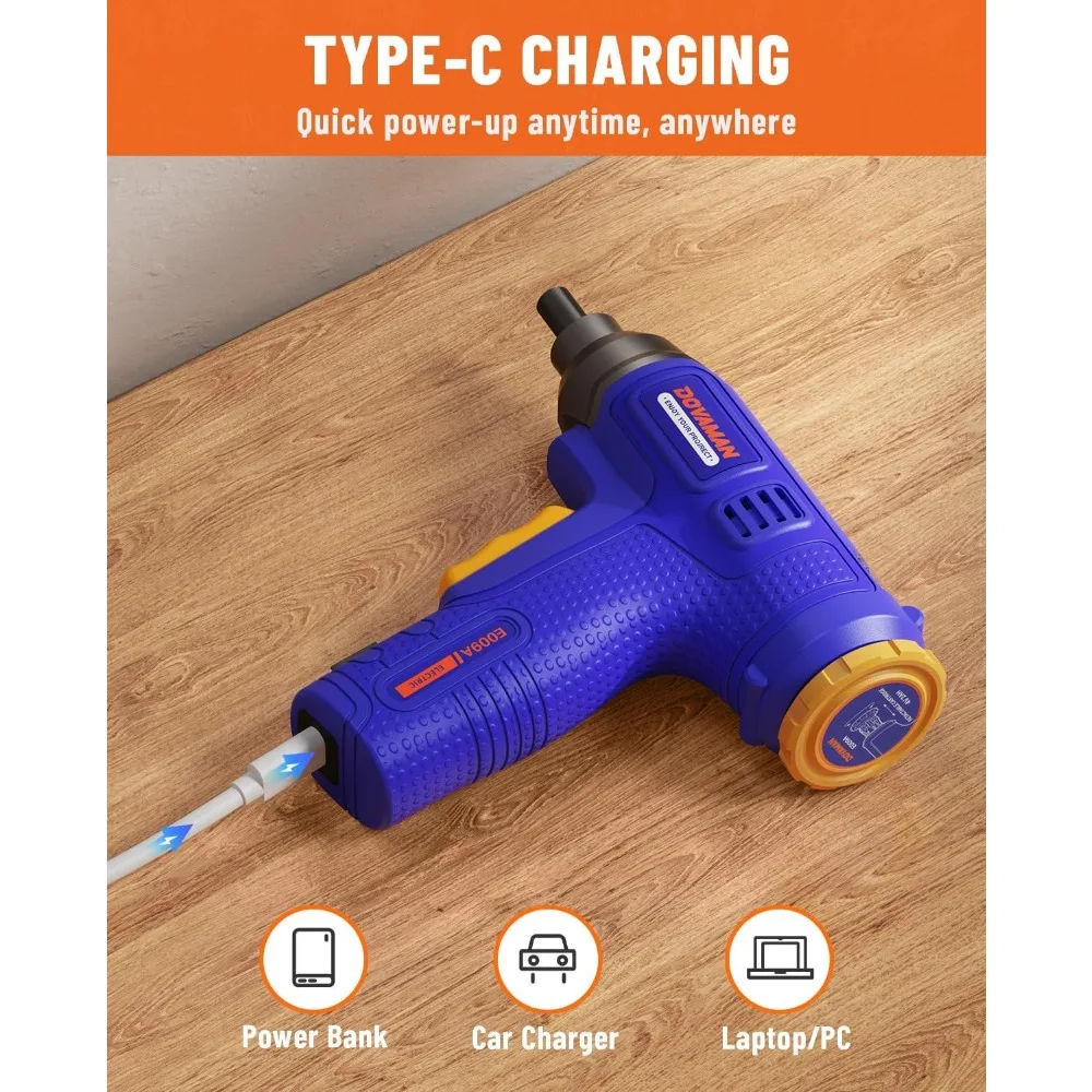 مفك براغي كهربائي لاسلكي قابل لإعادة الشحن من DOVAMAN 6NM 4V مع مساحة تخزين مدمجة، 7 بت وصندوق حمل، شحن سريع من النوع C، LED Li #4