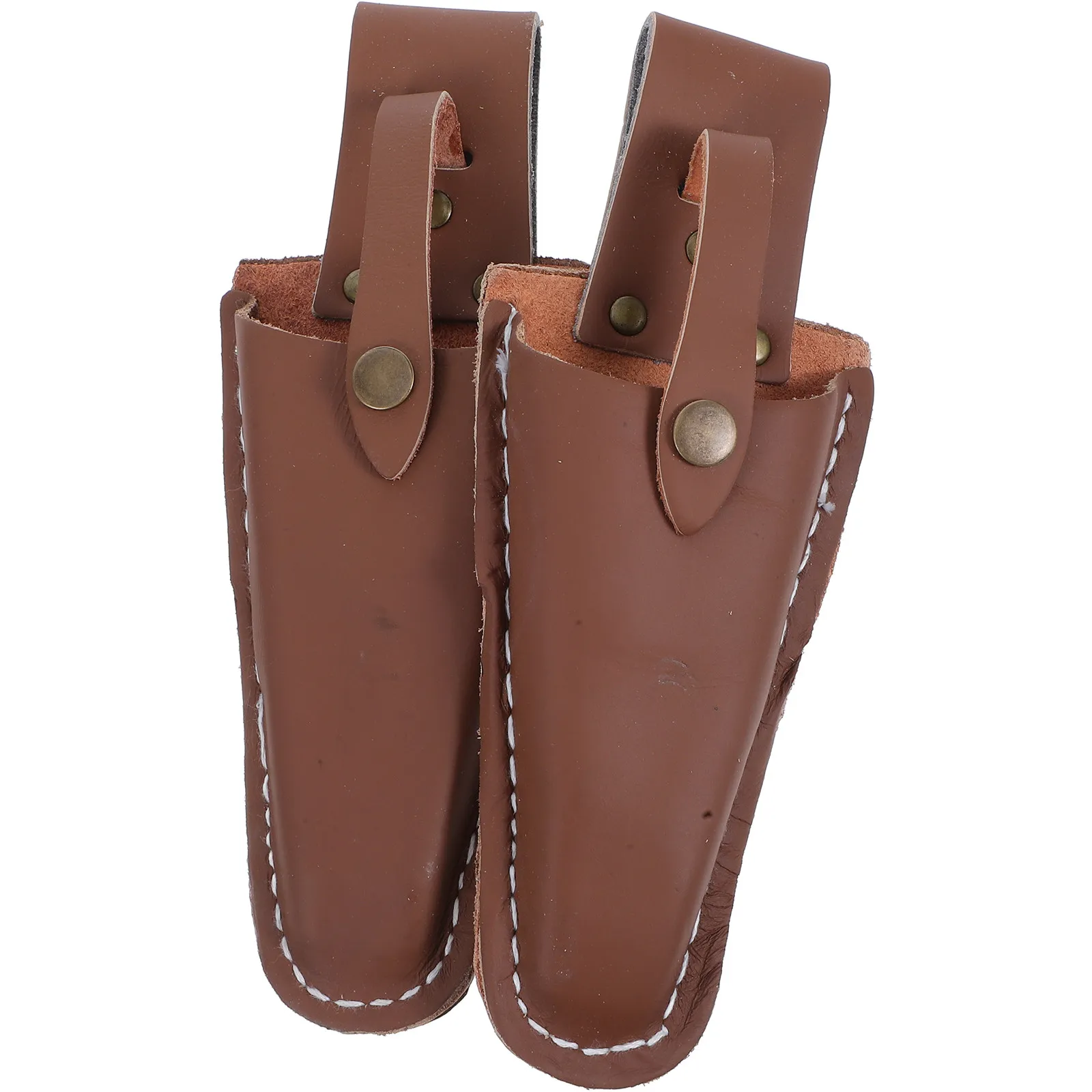 2Pcs Premium Cowhide Pruner Cover Scissor Sheath for Gardening Tools Pruning Scissors Protective Case Reusable Safe Tip