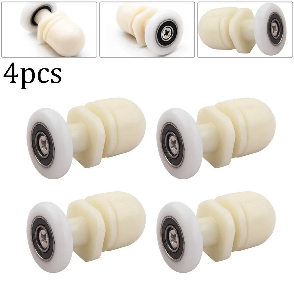 4Pc Single Shower Door Rollers Runner Wheel Pulleys Sliders 23mm/25mm Partiality Glass Bearing Roller Sliding Door Pulley Wheels