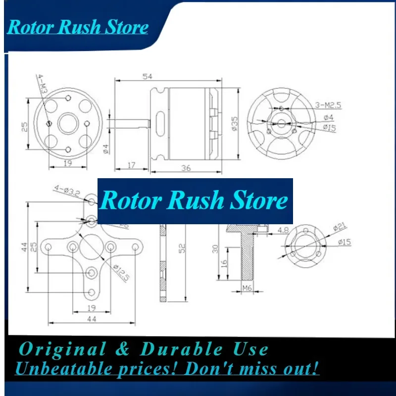 RoRuS4pcs SunnySky X2814 900KV 1000KV 1100KV 1250KV 1450KV Outrunner External Rotor Brushless Motor