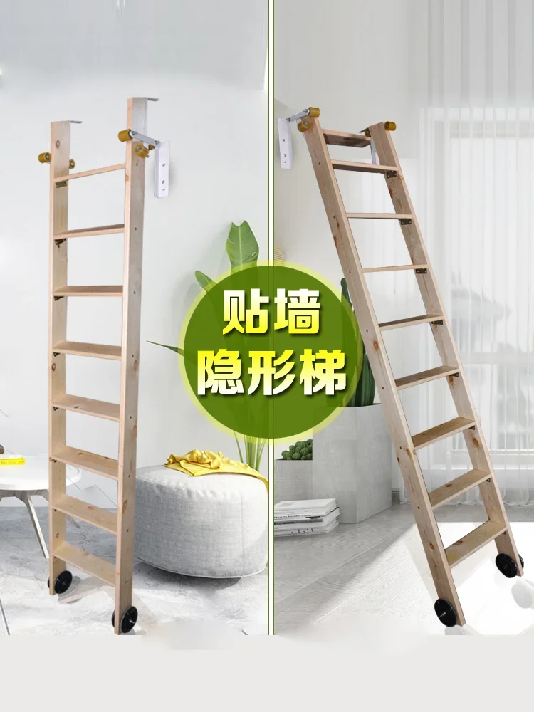 Invisible ladder can be stored straight ladder, attic wardrobe, simple staircase, climbing pulley tep