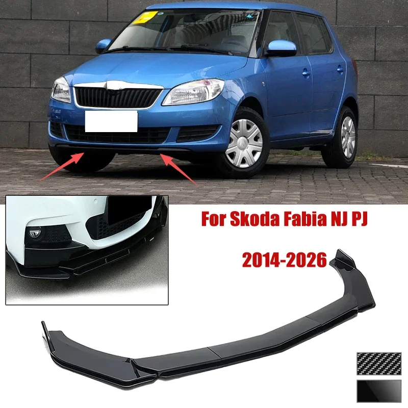 5pcs Front Bumper Shovel For Skoda Fabia NJ PJ 2014-2026 Spoiler Front Bumper Deflector Anti Scratch Protection Device