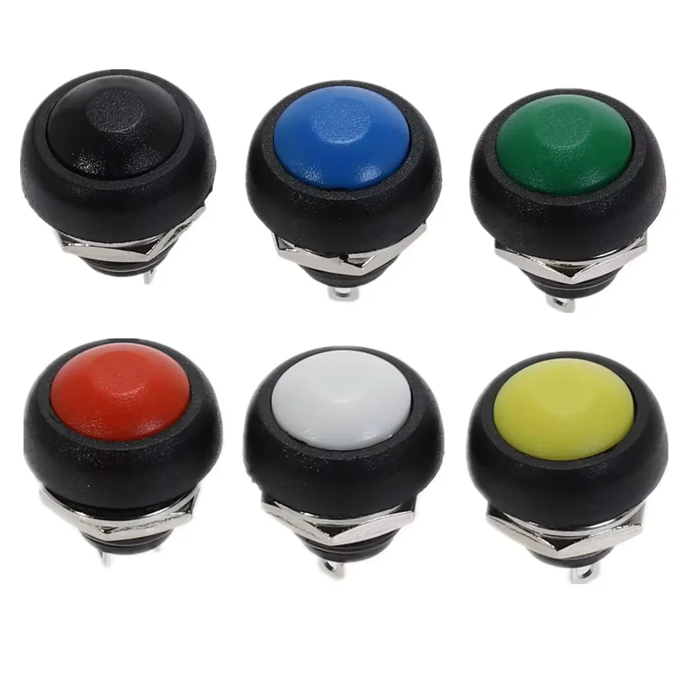 10 pcs 2-contact mini switch 12mm 1A waterproof switch PBS-33B 12V instant button reset switch without lock PBS-33B