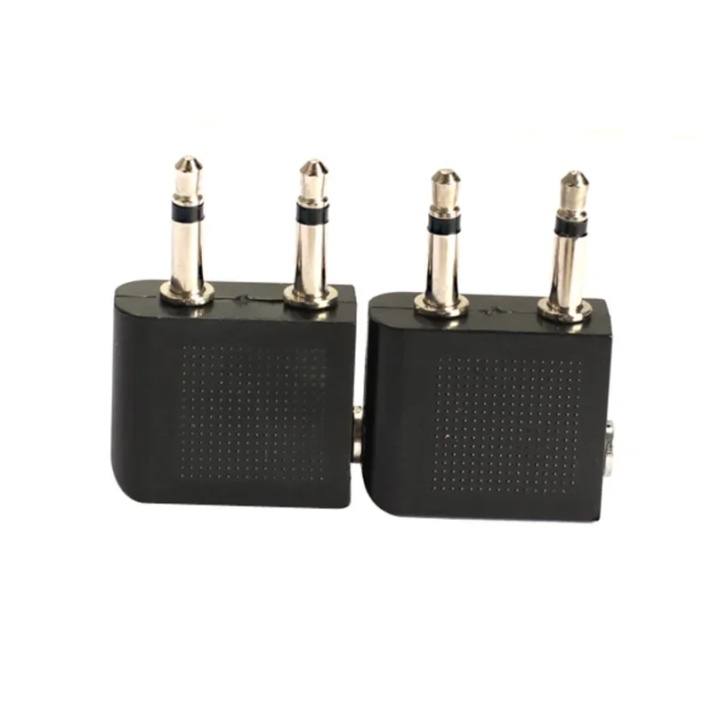 2pcs 3.5 mm to 2 x 3.5 mm Airplane Headphone Audio Jack Plug Adapter GDeals