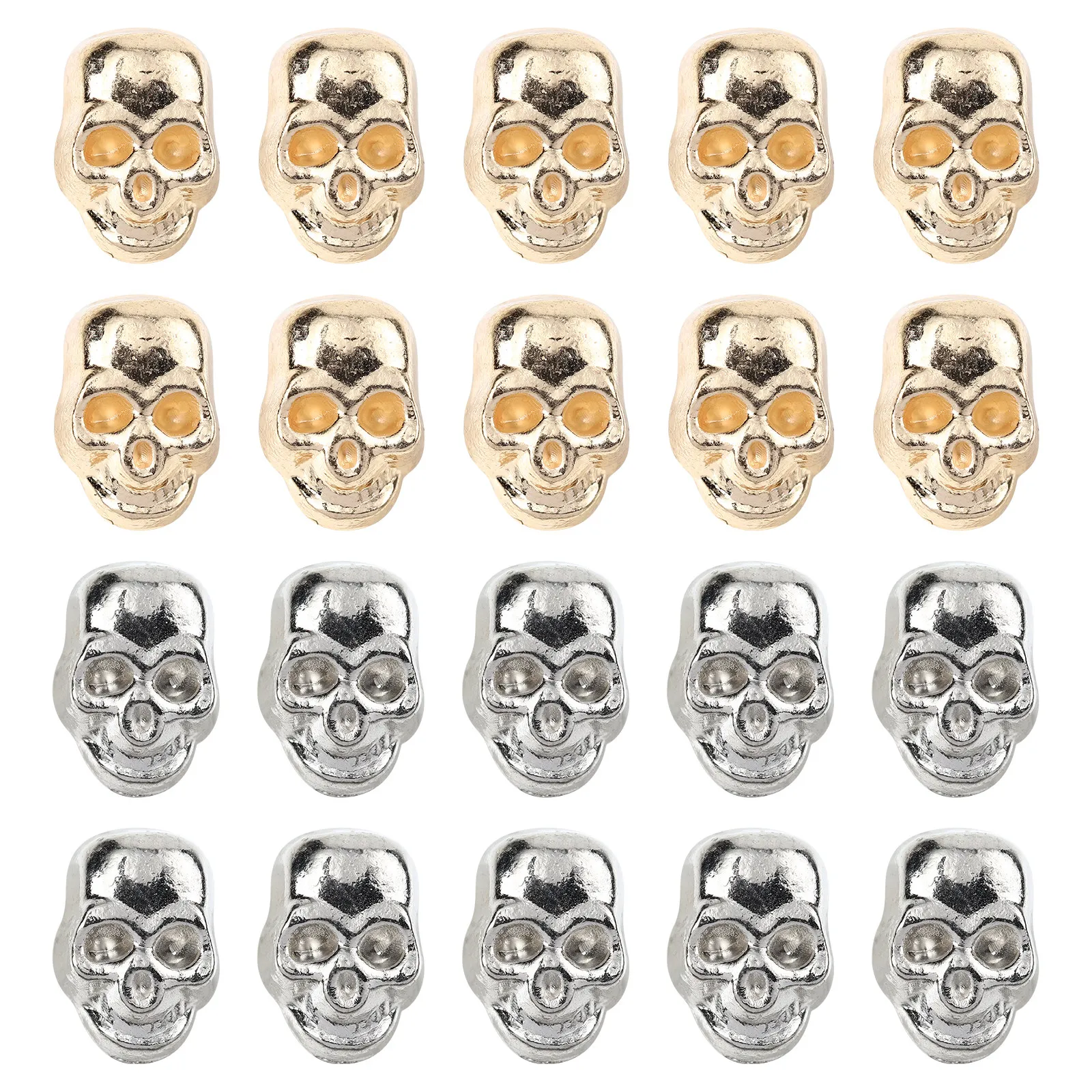 20Pcs Skull Rivets Punk Gothic Ghost Head Prong Studs for Denim Belts Handbags Shoes DIY Craft Rivet Decor