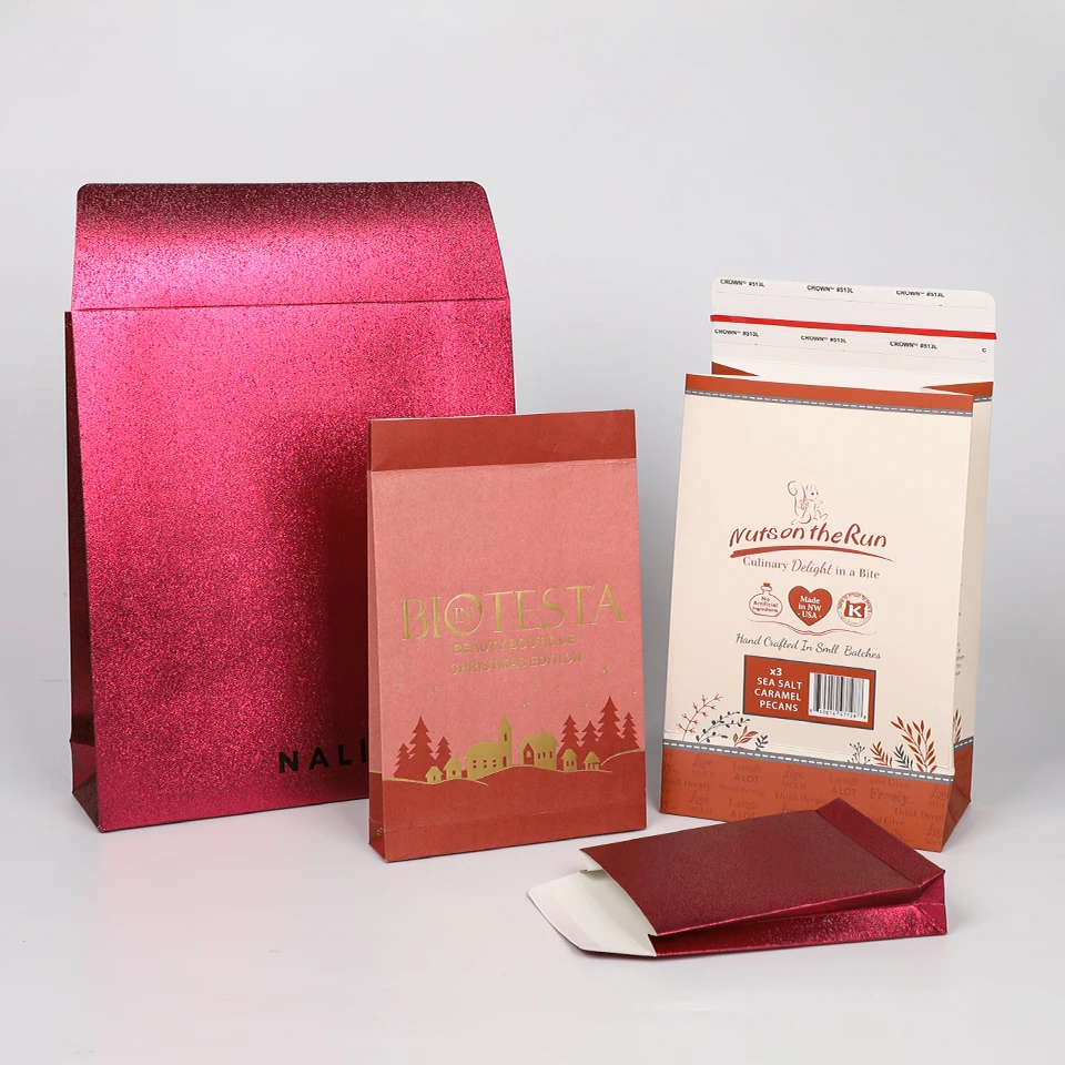 Biodegradable Cardboard Envelope Paper Bag Mailer Tear Strip Flat Bottom Bag Envelope With Logo
