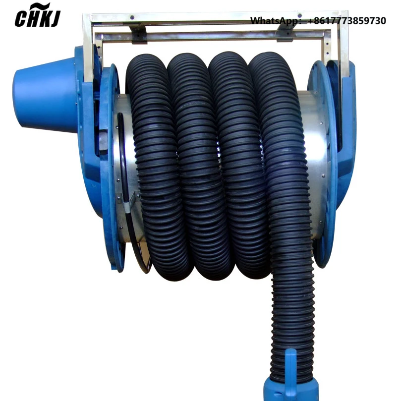 

CH Manual Exhaust Extraction System with Motor Car Exhaust Extracting System Auto Vehicle Exhaust Gas Tumbler Dual Pipe Ends