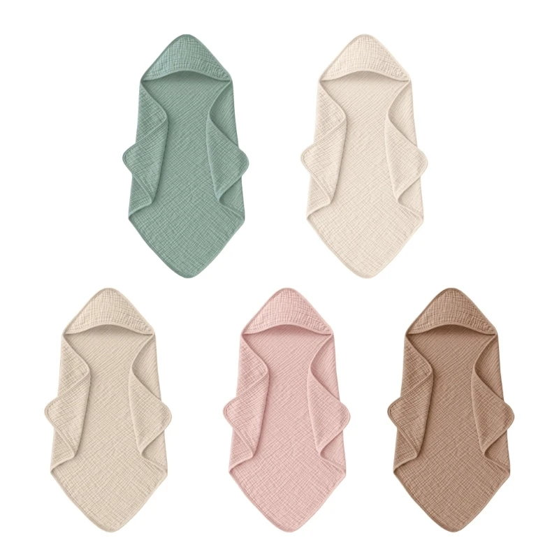 

M76C Baby Hooded Bath Towel Soft Absorption Wrap Towel Breathable Infants Capelet Beach Blanket Comfortable Cloak