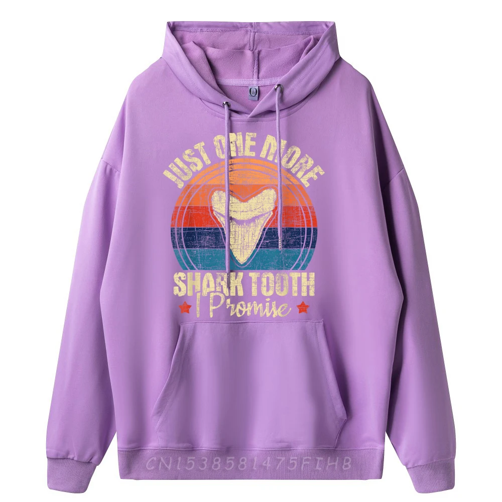 Classic Woman Hoodies Just One More Shark Tooth Slogan Hoodies Long Sleeve Street Sweatshirts O Neck