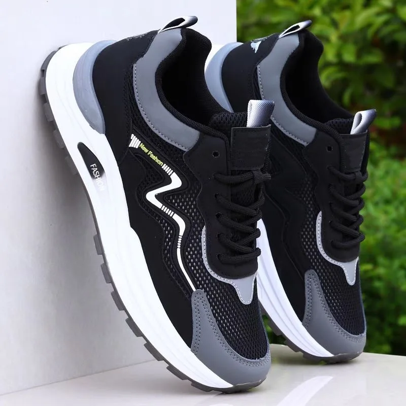 Men's shoes summer new breathable trend versatile youth hollow mesh shoes casual soft sole comfortable and durable running shoes