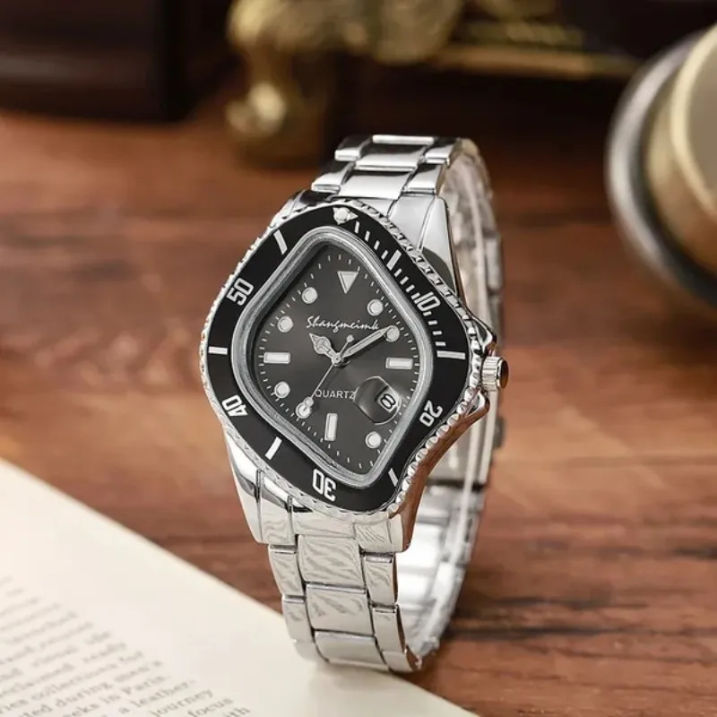 ساعة ملتوية إبداعية من تصادم العصور الوسطى؛ ساعة بسوار فولاذي عالي الجودة؛ ساعة رجالية فاخرة لكبار السن. #2