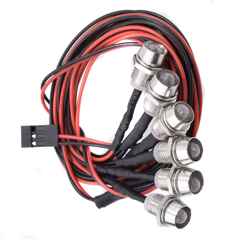 Luci a LED per auto modello RC 2x5mm bianco e 2x5mm rosso e 2x5mm spina JR a luce gialla per auto Buggy Truck