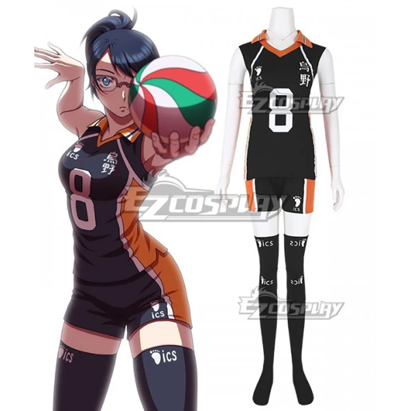 Kiyoko Shimizu Karusuno Cosplay Costumes Adult Girls Volleball Sports Suit Daily Sleeveless Top Shorts Jersey Halloween Party