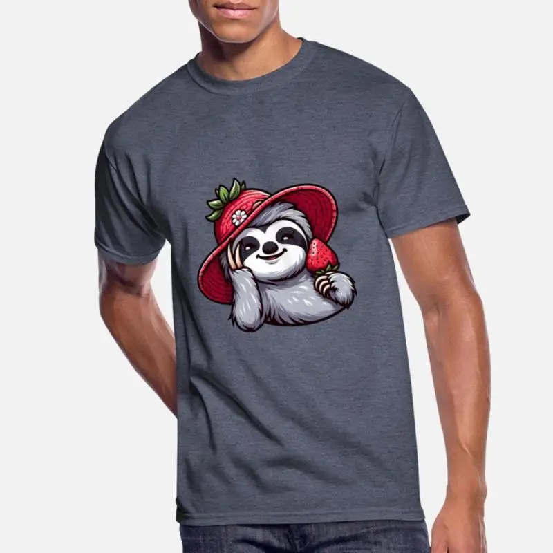 Cute sloth with strawberry summer fruit T Shirt