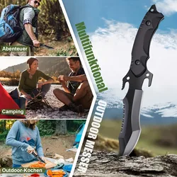 Outdoor multi-purpose life-saving knife and cutter life-saving knife, EDC portable fixed blade, self-defense knife