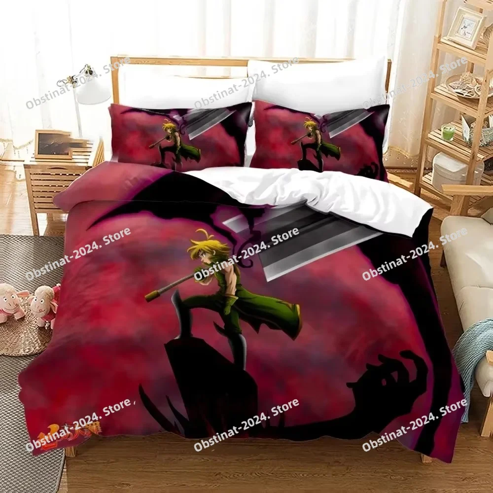 

3D Printed Seven Deadly Sins Bedding Set Anime Meliodas Printed Duvet Cover Pillowcase Single Double Queen Super King Size Sets