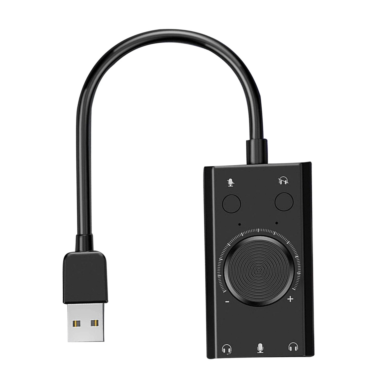 USB External Sound Card 2-in-1 Audio Adapter Plug & Play Driverless Stereo Sound for Laptop PC TRRS Microphone Mute Volume Control