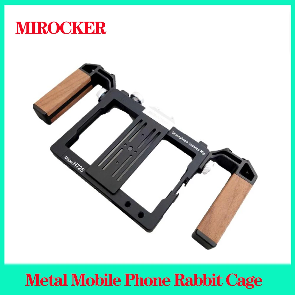 

MIROCKER Lino Double Hand Metal Mobile Phone Camera Cage Handheld Video Stabilization Mobile Phone Camera Holder