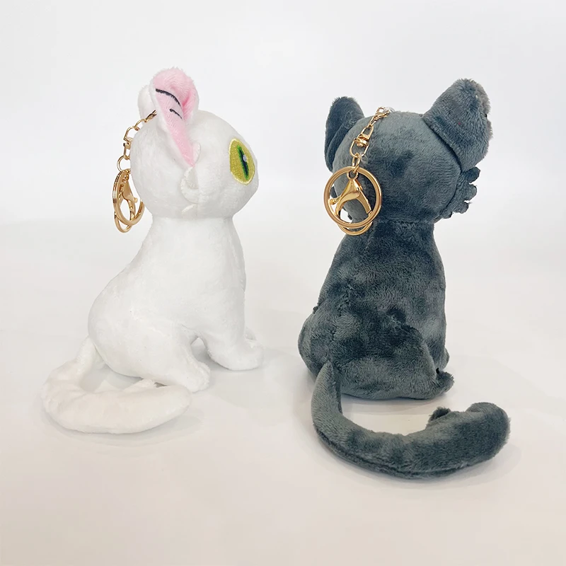 10CM Cute Anime Black and White Minister Cat Doll Plush Toy Cartoon Animal Doll Soft Plush Keychain Bag Decoration Birthday Gift