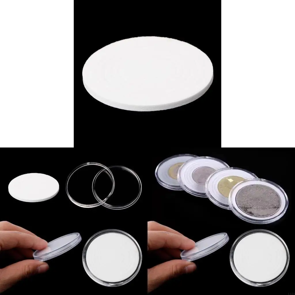 L43A Round Coin Storage Box 46mm Transparent Collection